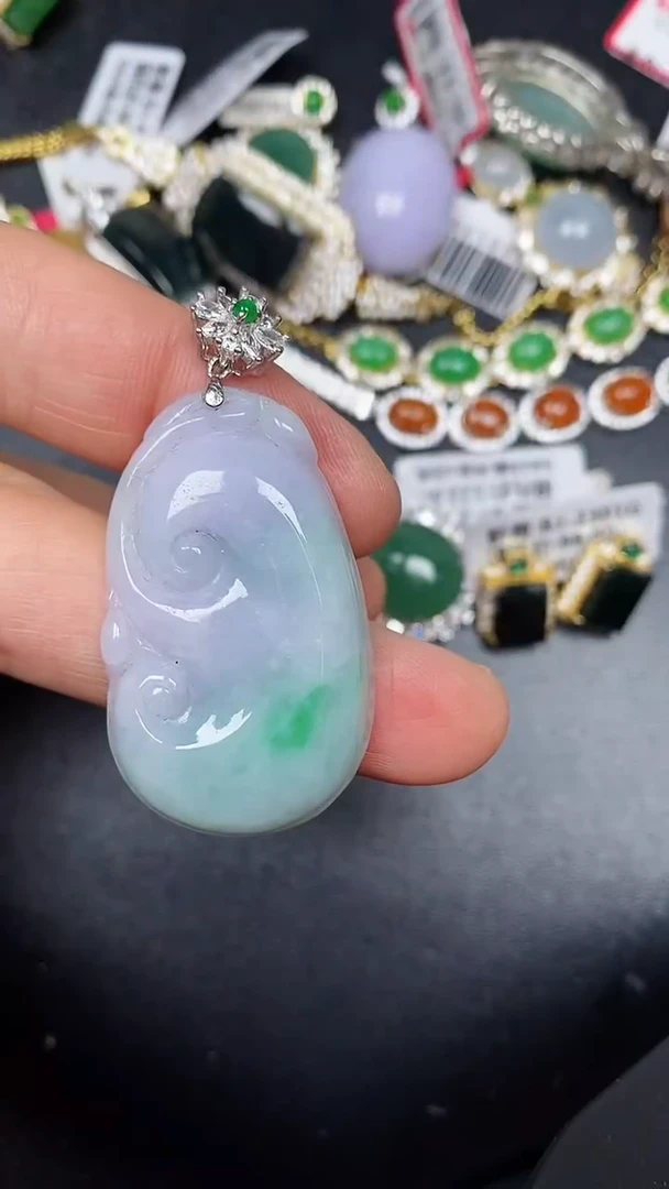 银S925镶嵌戒指翡翠3390