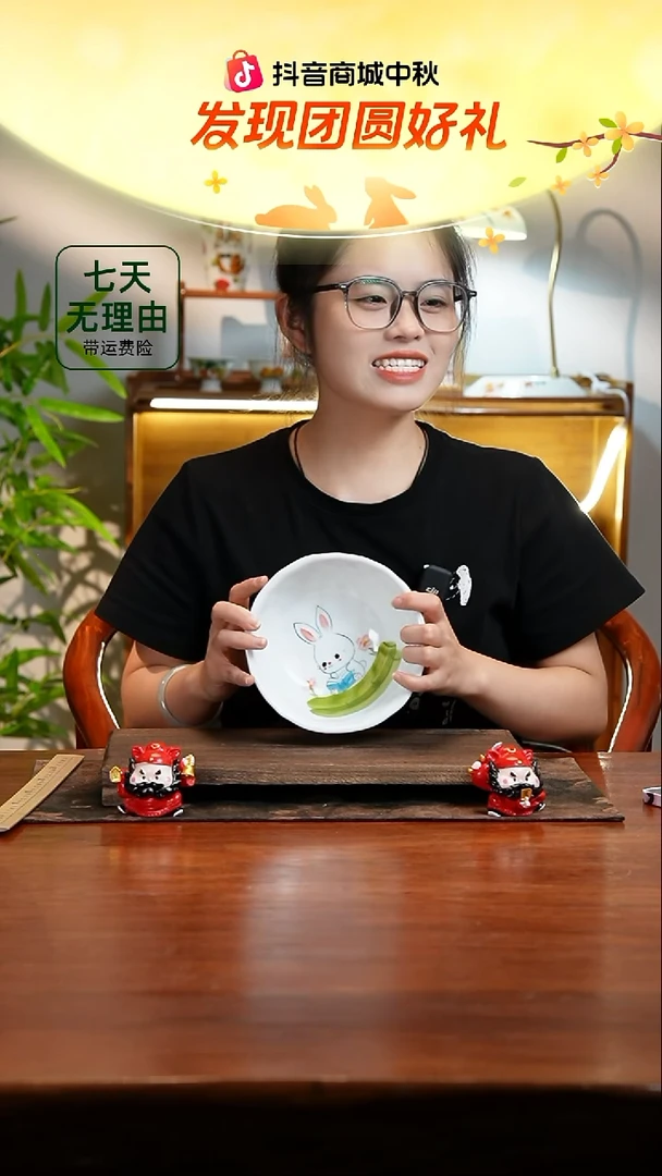 景德镇手绘釉中彩（食品级）捏捏碗