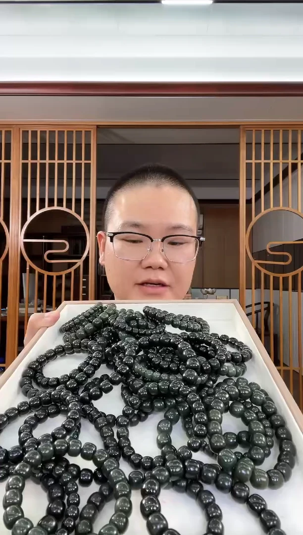 【闪购商品】和田玉手串未镶嵌多尺寸 青海青玉 多珠型 多样性发一