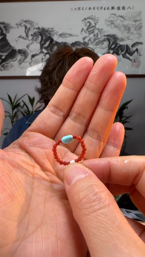 【闪购商品】南红玛瑙戒指未镶嵌时尚百搭A1195