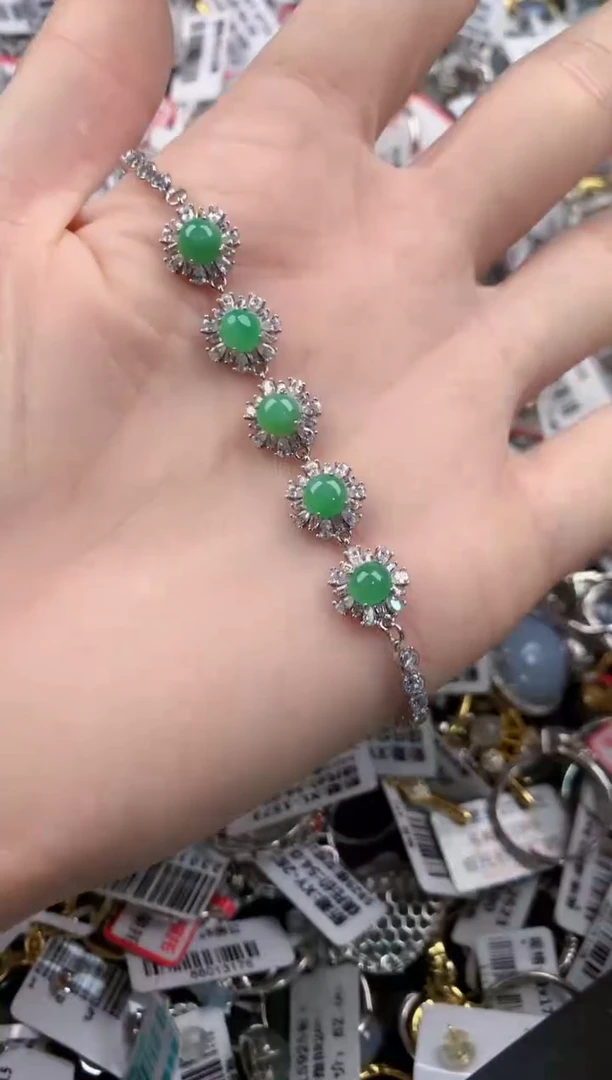 银S925镶嵌戒指翡翠3333----3