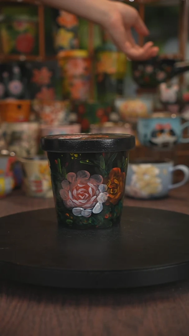 紫砂油画手绘釉下彩