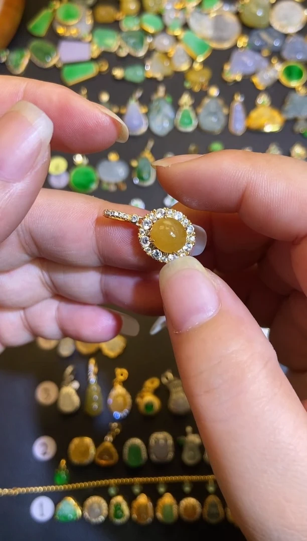 吊坠(不含链)银S925镶嵌翡翠1