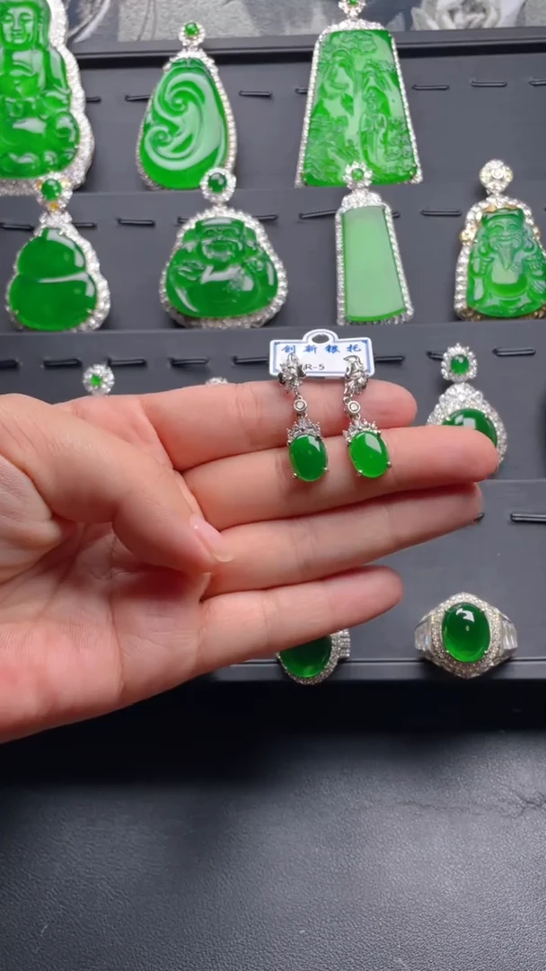 【闪购商品】翡翠耳饰未镶嵌耳坠1701