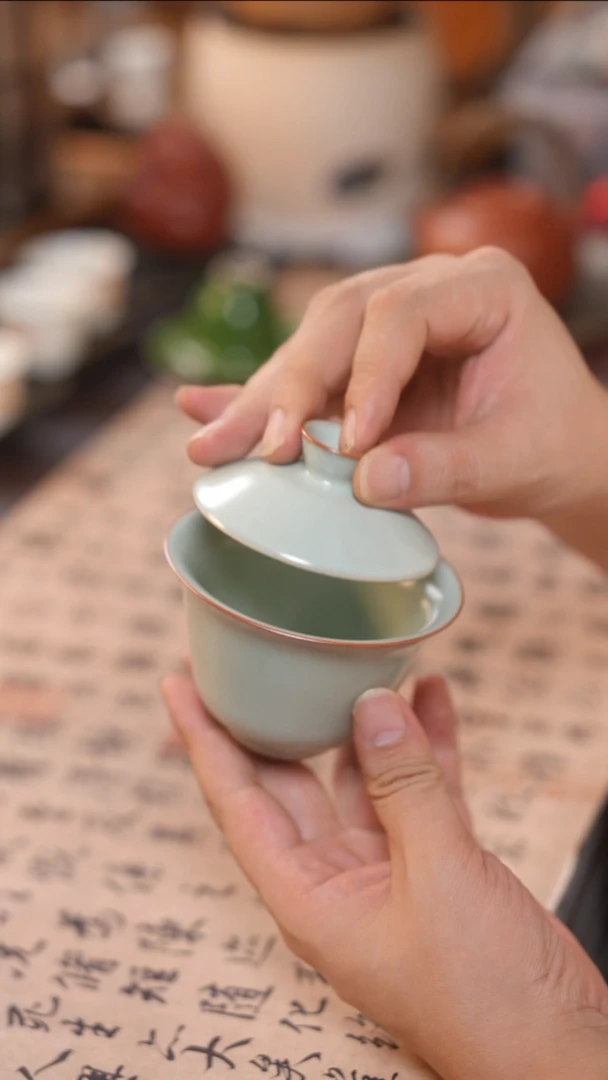 茶具汝窑二才盖碗