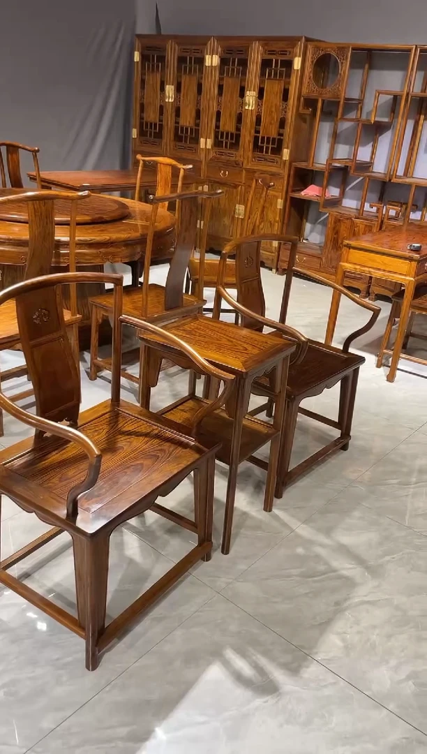 木官帽椅三件套家具