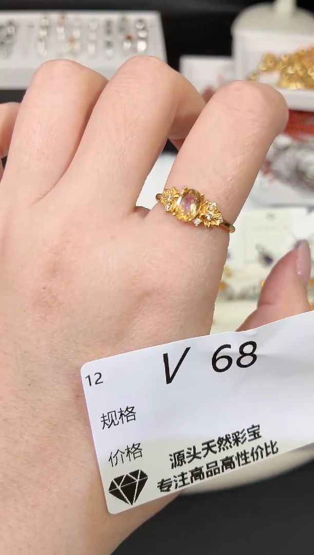 银S925镶嵌戒指水晶多样性发一V68