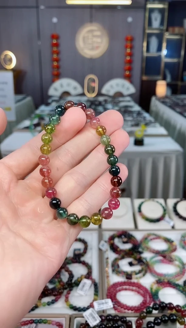 未镶嵌透体老矿碧玺单圈手串6mm+碧玺xion多样性发一条
