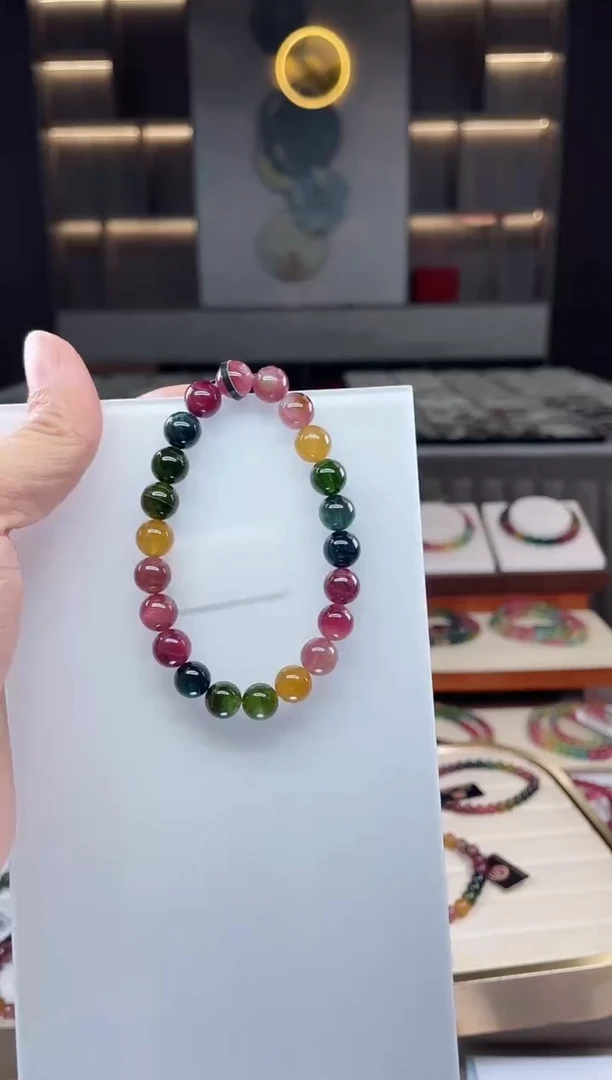 未镶嵌单圈手串8mm+碧玺（多样性发一条）Q