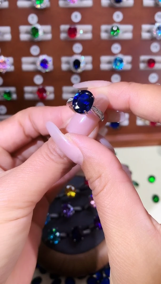 无925银皇家蓝戒指911