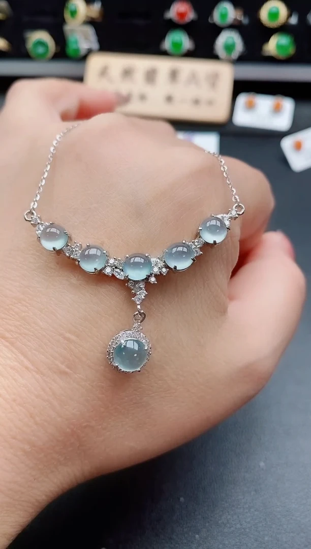 套链银S925镶嵌翡翠1