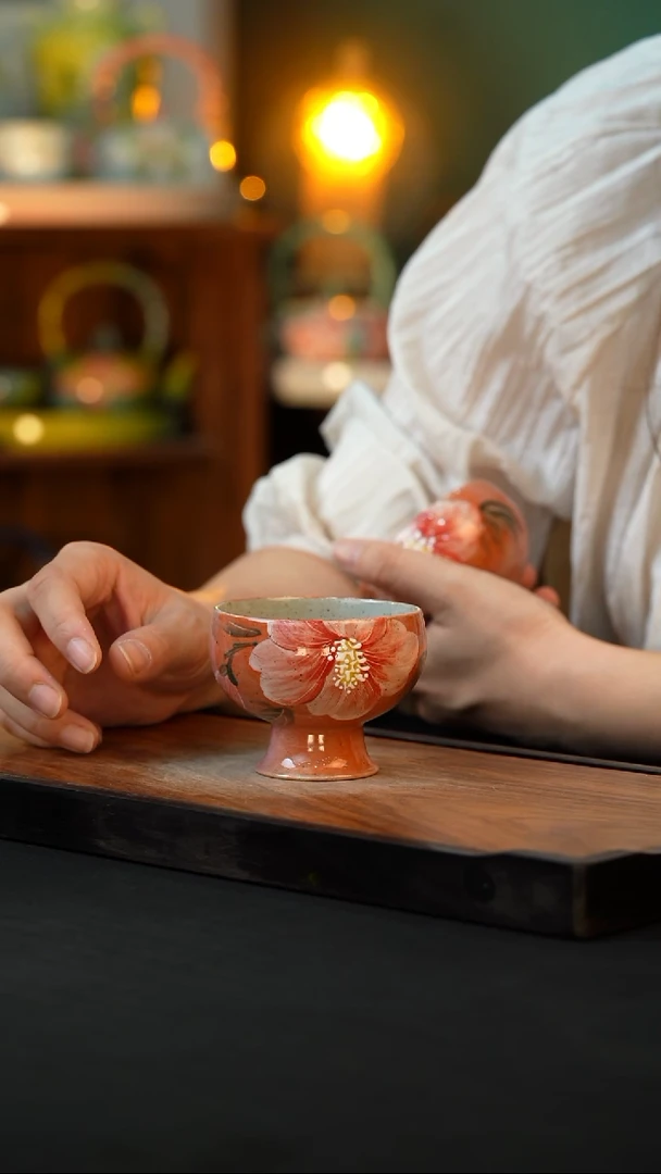 杯手绘心瓷陶瓷浮力