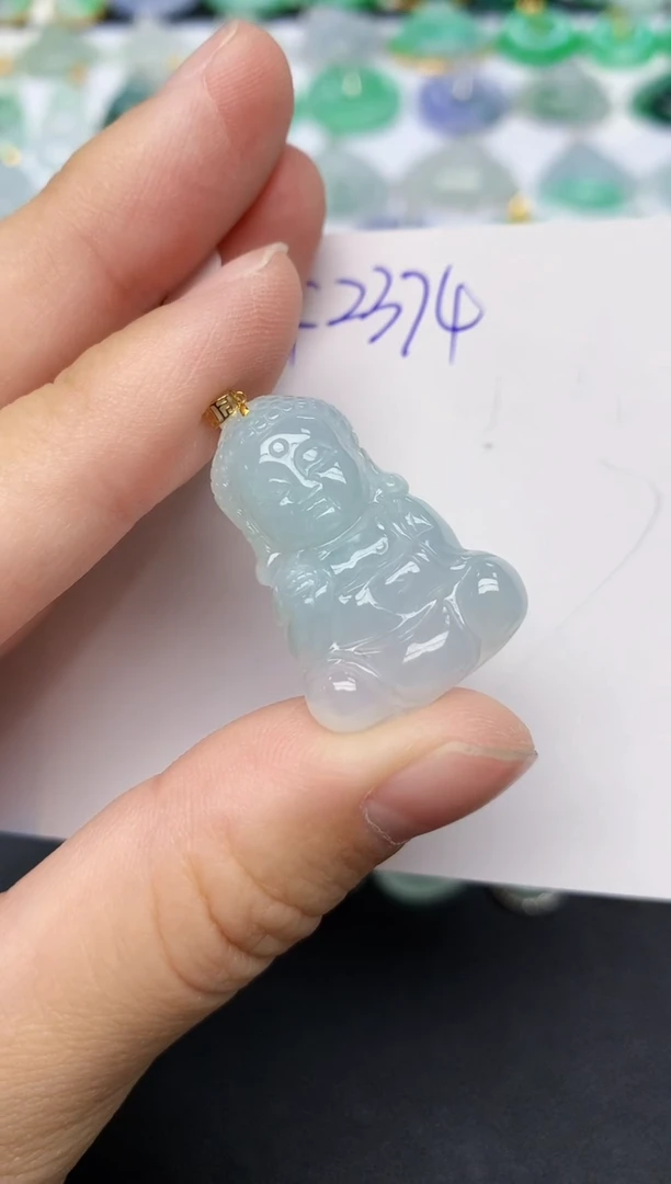 颈饰18K金镶嵌翡翠天然缅甸A货翡翠百元以上9元证书费自理