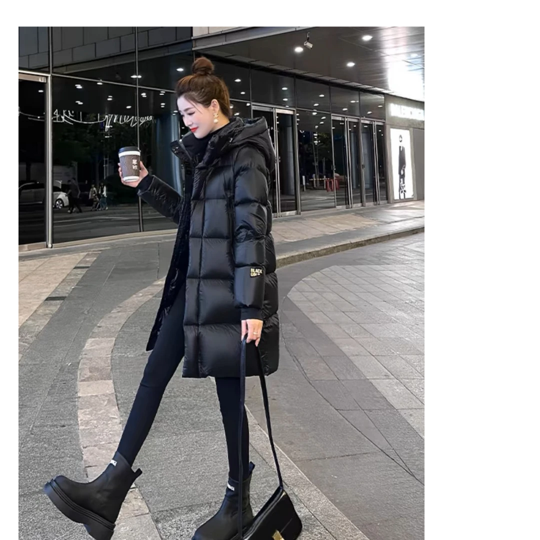 【升级版/中长款/修身洋气/羽绒服】六格连帽男女同款冬季时尚休闲