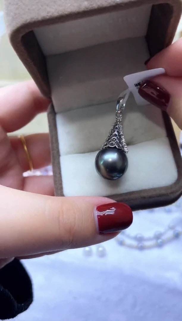 【闪购商品】海水珍珠吊坠银S925镶嵌海水大溪地吊坠