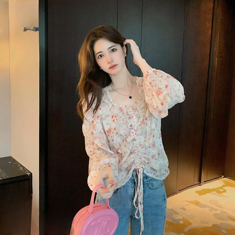 淳启碎花雪纺衬衫女士衬衣时尚春夏季新款设计感小众上衣别致法式