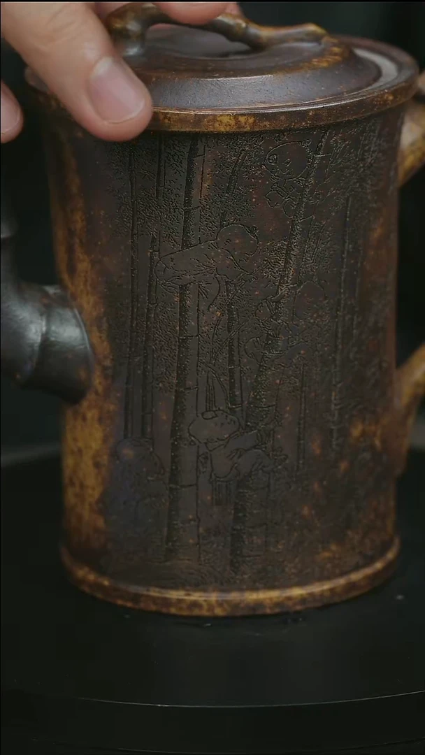 茶壶紫砂大****粟H1536李志刚龙骨金砂香妃竹