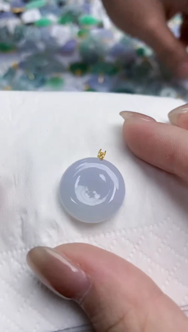 【闪购商品】翡翠颈饰18K金镶嵌天然缅甸翡翠A货