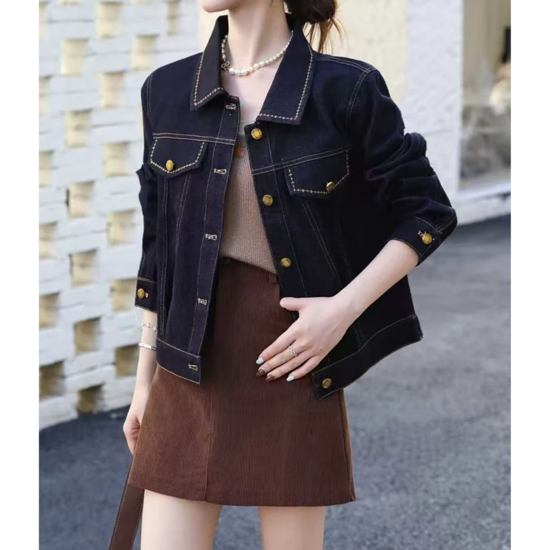 小施家南韩时尚设计高端牛仔外套88055