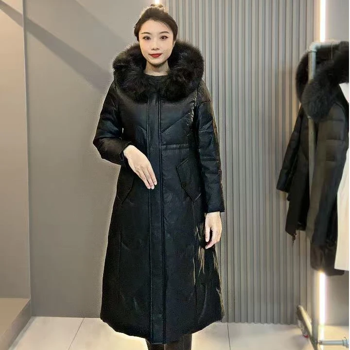750时尚高端女款外套冬季羽绒服中长款