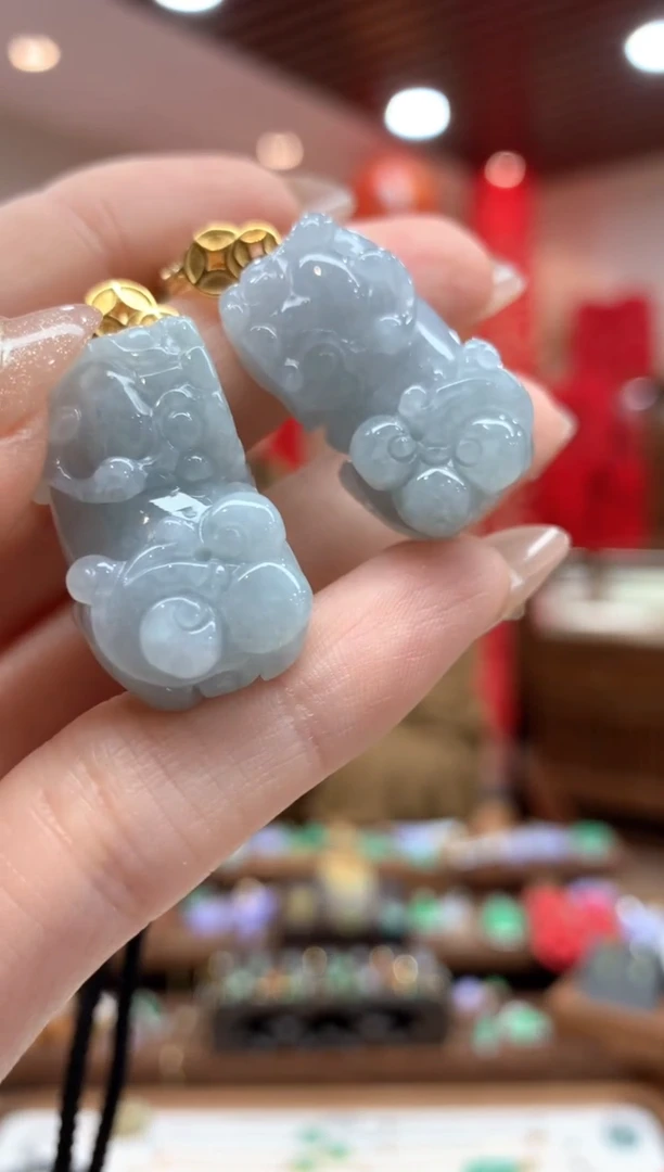 【闪购商品】翡翠吊坠(不含链)银S925镶嵌貔貅多样性发货1件