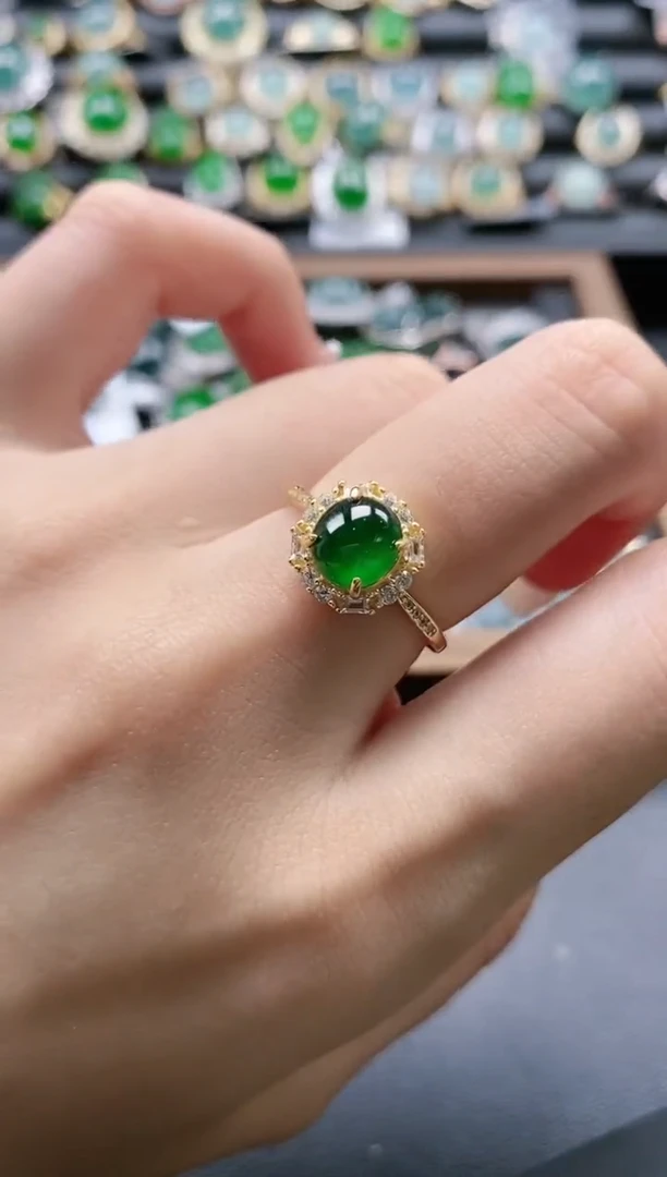 【闪购商品】翡翠戒指银S925镶嵌51511