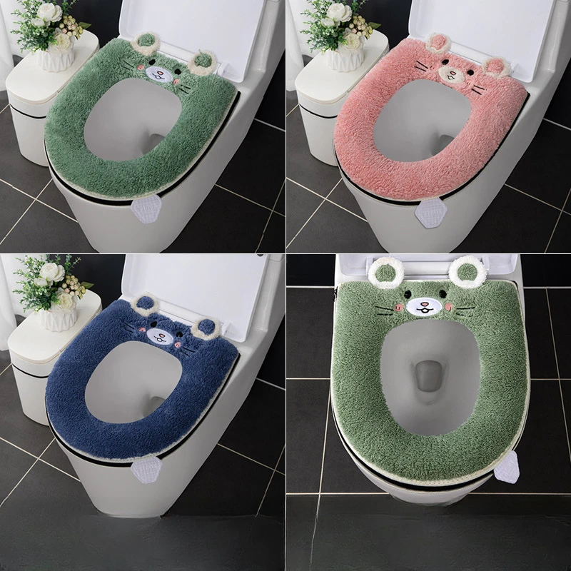 拉链款冬季保暖加厚家用坐垫圈防水坐便器垫通用厕所坐便套马桶垫