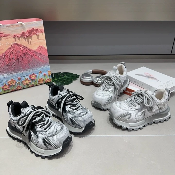 【涵】欧洲站2025新款韩版时尚百搭厚底增高丑萌鞋女舒适休闲运动鞋