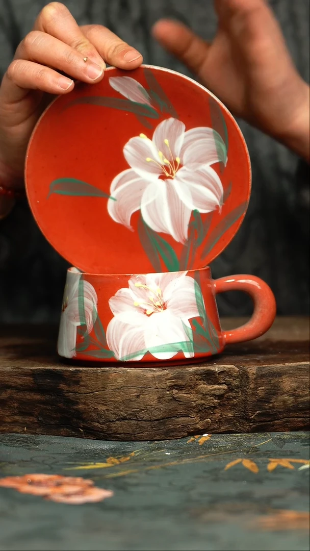 【闪购商品】杯釉下彩手工手绘同款陶器