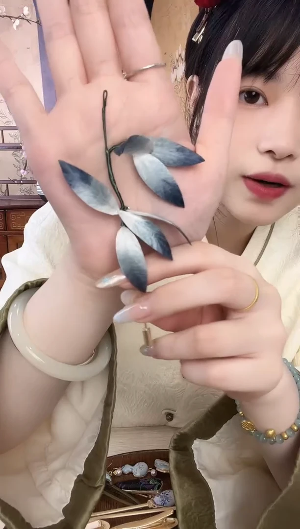 刺绣簪花蚕丝掐丝绒花发簪子手作日常穿搭古典旗袍发饰品