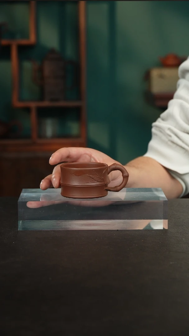 【闪购商品】紫砂茶壶04带把竹叶杯