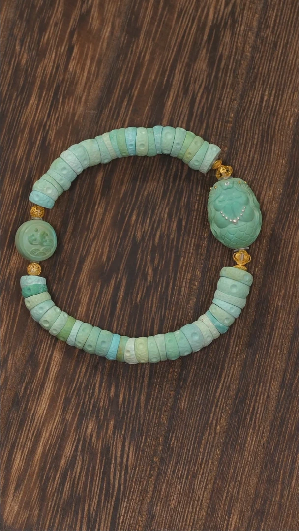 【闪购商品】绿松石手链18K金镶嵌1