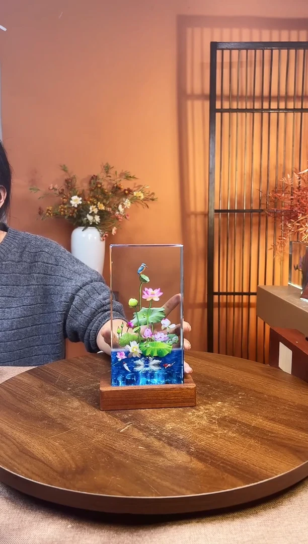 人造水晶方形 观音20/10/4 加底座