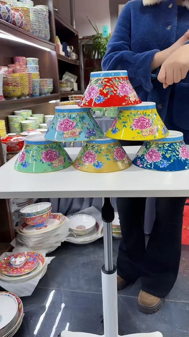 【闪购商品】瓷片 7英寸小蛮腰面碗6个混色