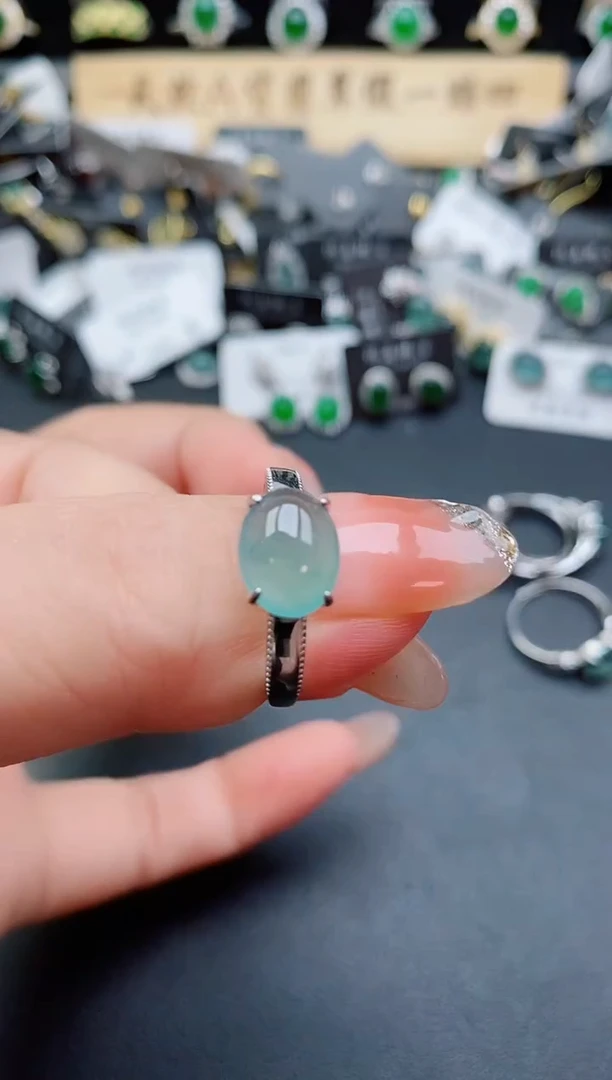 银S925镶嵌戒指翡翠800