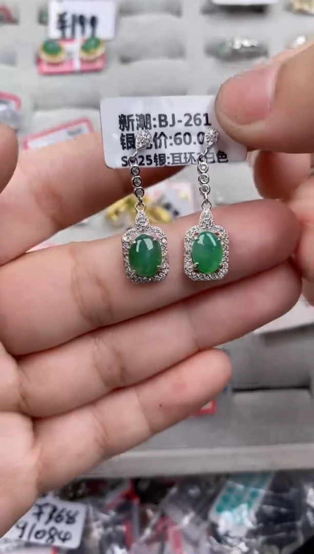 银S925镶嵌戒指翡翠1717   10