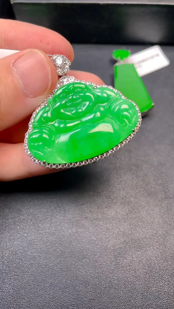 吊坠(不含链)银S925镶嵌翡翠吊坠