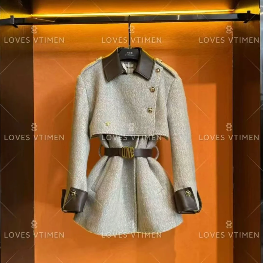 小香风毛呢外套中长款修身显瘦减龄时尚气质加棉呢子大衣S910274