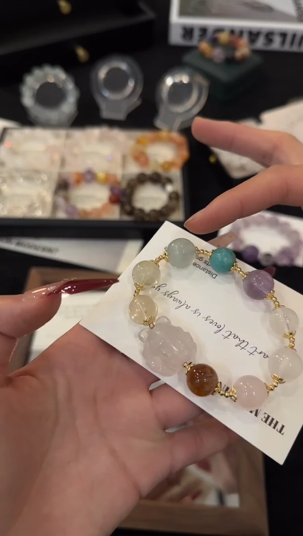 合金手链水晶凤九多宝x3673