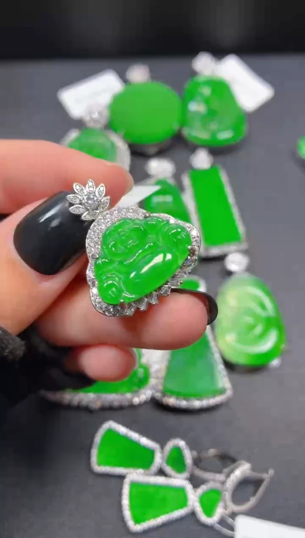 吊坠(不含链)银S925镶嵌翡翠000