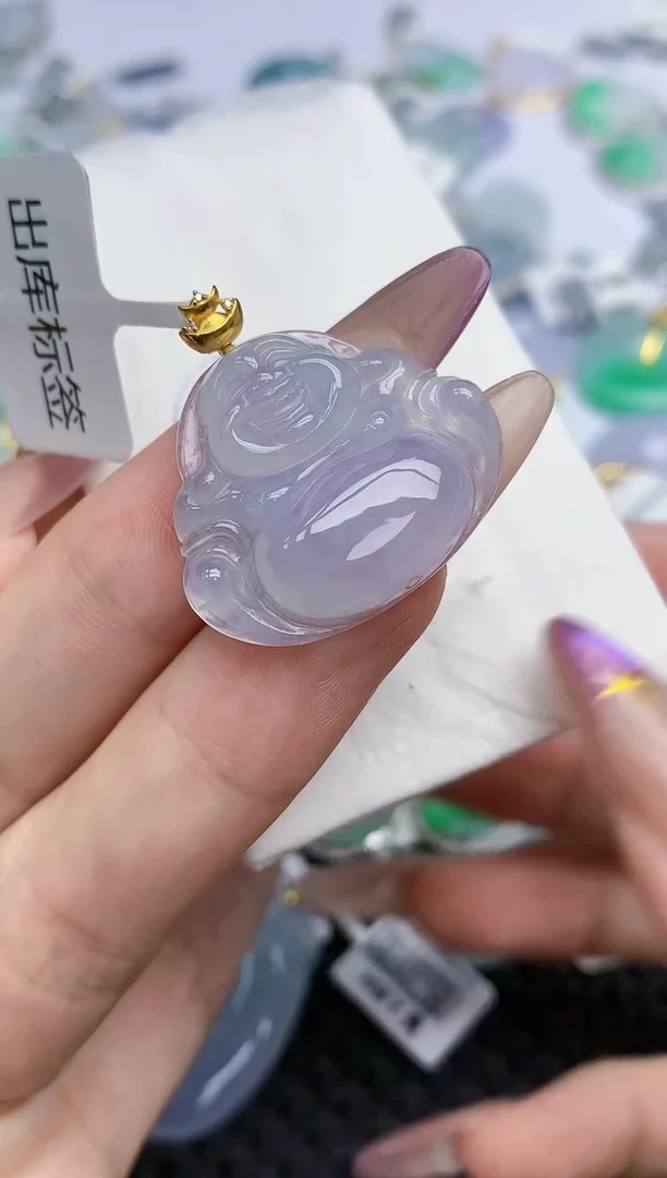 翡翠18K金镶嵌颈饰天然翡翠A货 百元以上9米证书费自理