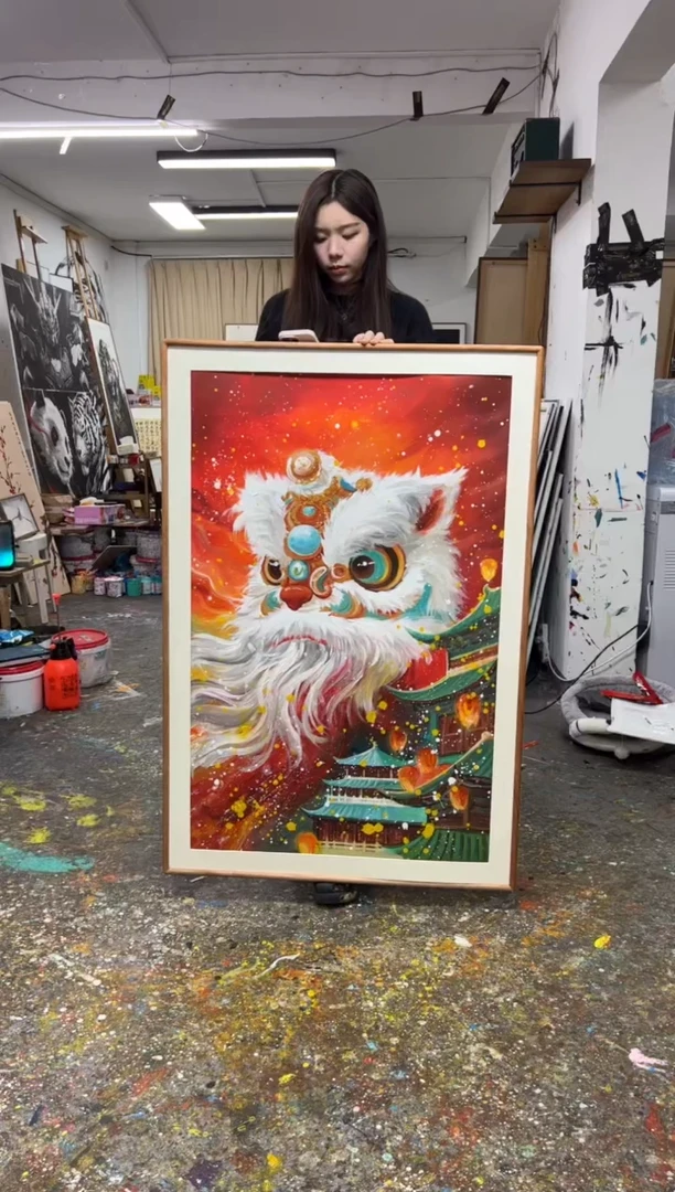 【闪购商品】丙烯画早川精装醒狮