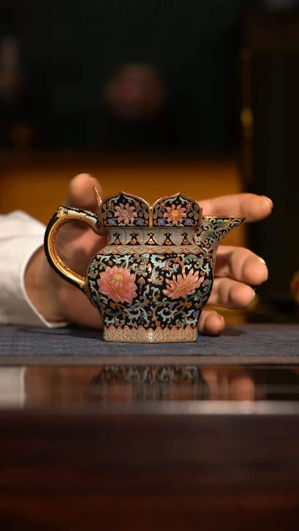 【闪购商品】宝蕴阁 错金银珐琅四季花卉僧帽公杯