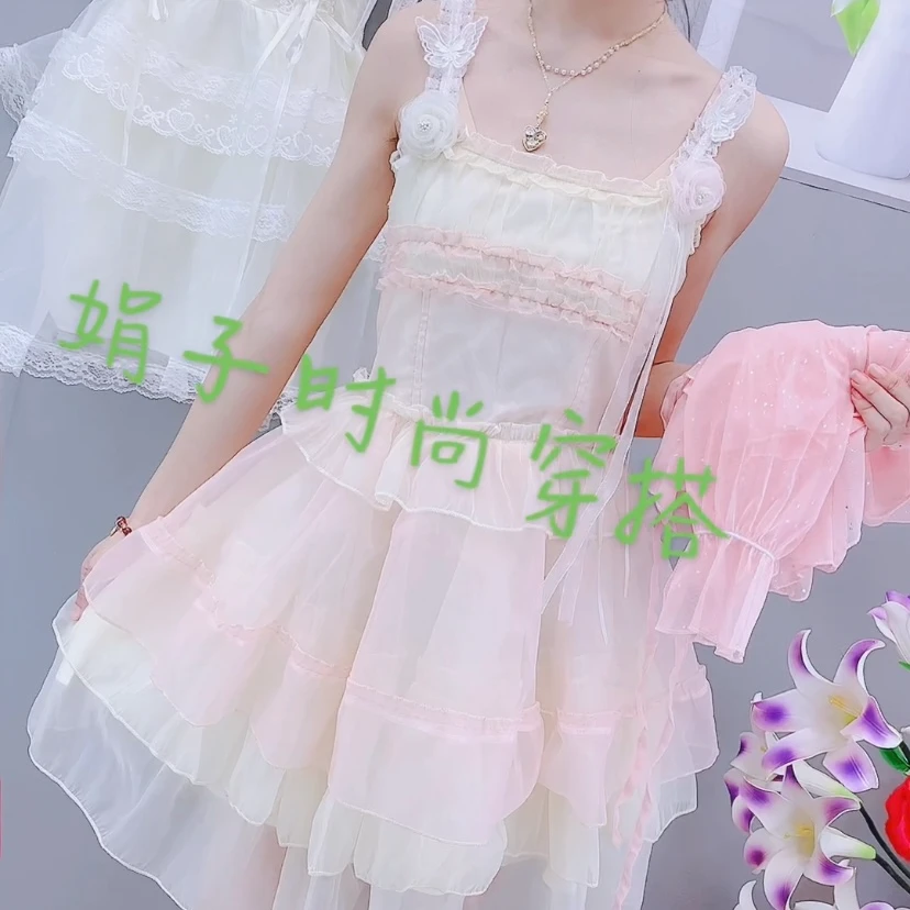 甜美可爱洛丽塔连衣裙超短款夏季高腰小个子礼服显瘦性感超仙公主