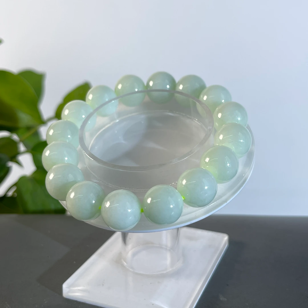 JXW31-25 天然翡翠缅甸A货 翡翠手串