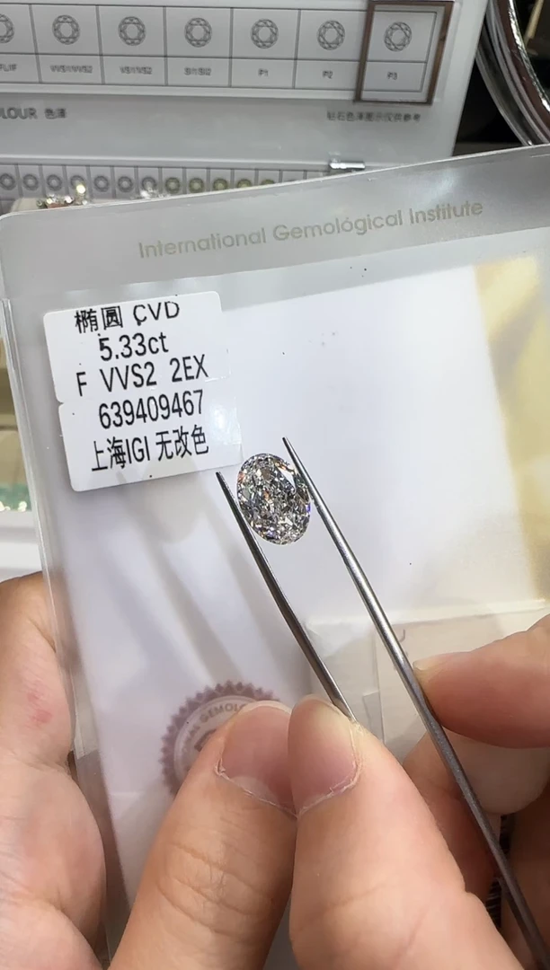 裸石实验室培育钻石@ 5.33ct 先鉴赏，再定制！