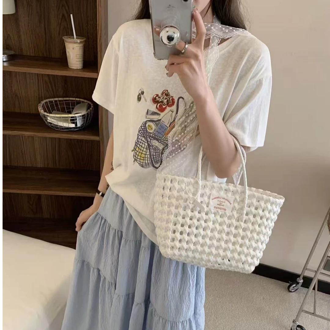 256-44夏季印花图案设计女休闲宽松短袖T恤