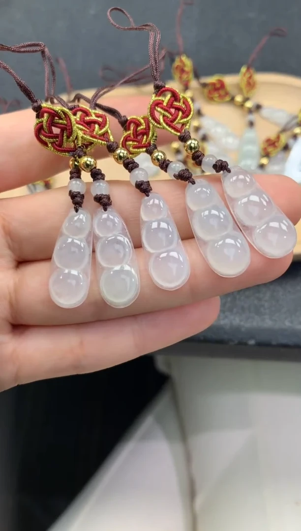 未镶嵌挂件翡翠FC549 翡翠豆子手机挂 多样性发其一