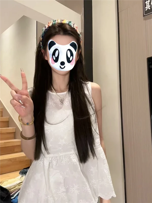 设计感气质蕾丝刺绣无袖背心花边2025夏季娃娃衫减龄上衣