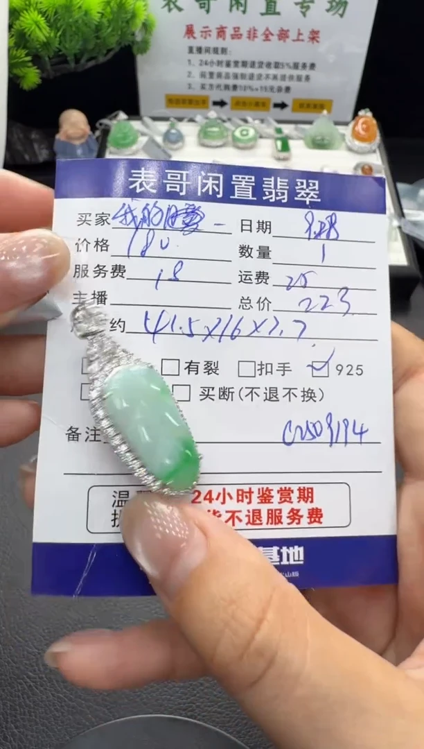 颈饰未镶嵌翡翠。****懂翡翠吊坠
